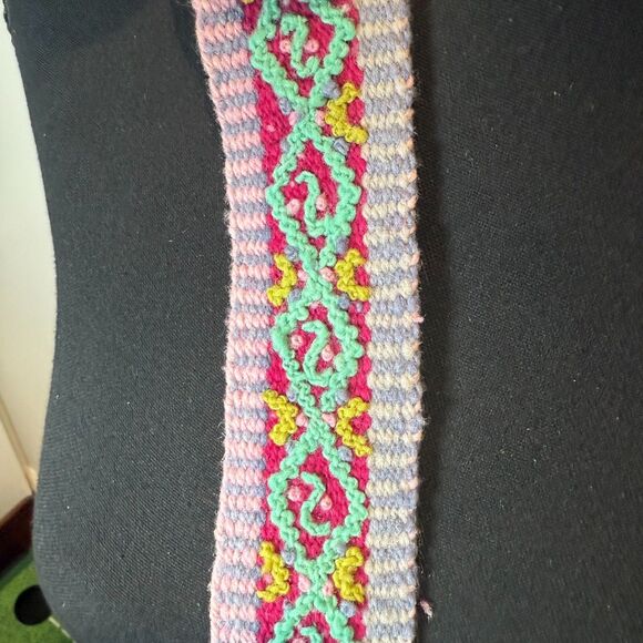 Jenny Krauss Woven Boho Colorful Belt Silver Colored Buckle Women\'s Size Medium main image 10